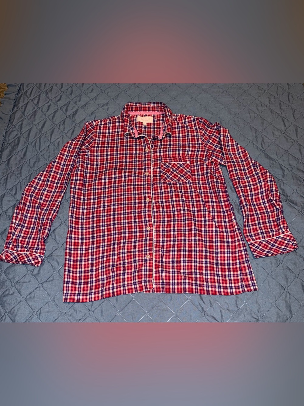 Victoria's Secret Red, Purple & White Plaid Sleep Top&Pants Pj’s Size-S